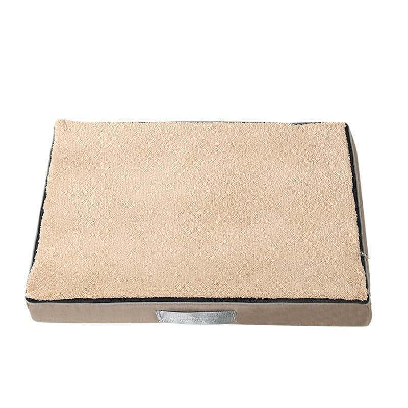 Khaki Orthopedic Memory Foam Dog Bed