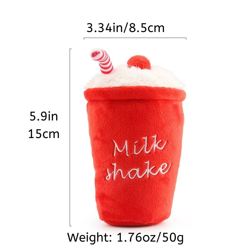 Milkshake Squeaky Dog Toy Dimensions