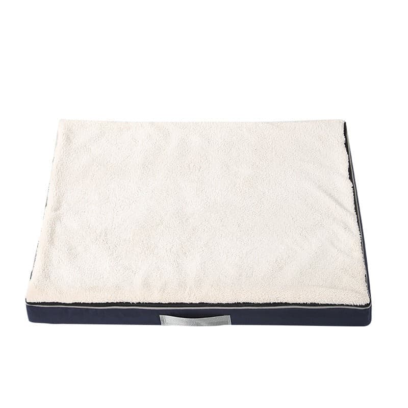 White Blue Orthopedic Memory Foam Dog Bed