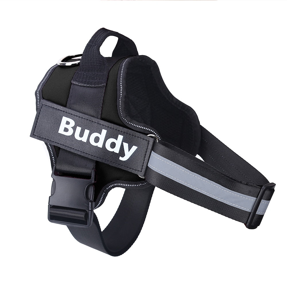 Black Personalized Reflective Harness