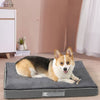 Load image into Gallery viewer, Corgi laying on Charcoal Orthopedic Memory Foam Dog Bed