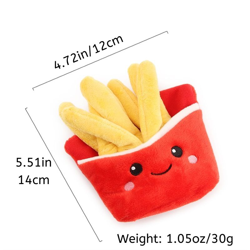 French Fries Squeaky Dog Toy Dimensions