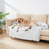 Load image into Gallery viewer, A Labrador laying on a Light Gray Calming Cuddle Furniture Protector