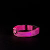 Pink Led Dog Collar glowing in the dark
